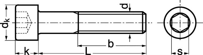 VIS TETE CYLINDRIQUE SIX PANS CREUX ISO4762 ACIER 12.9
