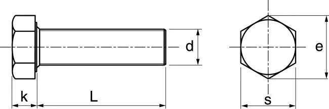 VIS TETE HEXAGONALE ENTIEREMENT FILETEE ISO4017 INOX A2-70