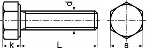VIS TETE HEXAGONALE ENTIEREMENT FILETEE ISO4017 ACIER 8.8