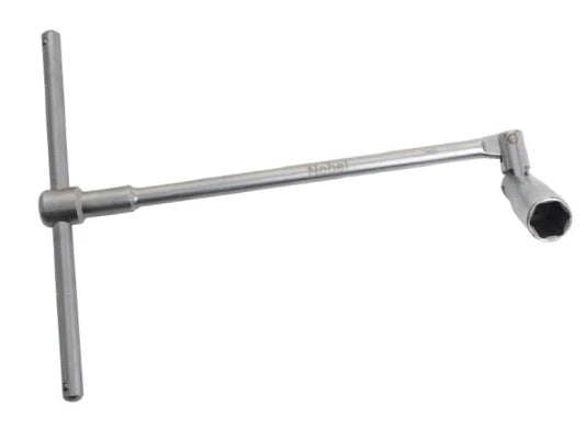 Clé articulée à bougie chrome vanadium finition brillante