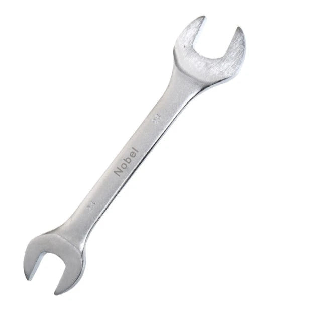 Clé plate à fourche double bec chrome vanadium finition brillante