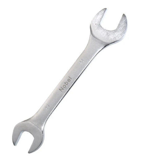 Clé plate à fourche double bec chrome vanadium finition brillante