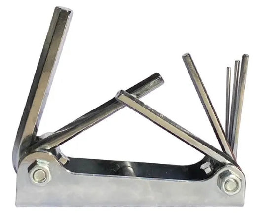 Jeu 7 clés mâles série courte 6 pans chrome vanadium
