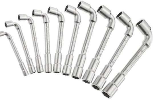 Jeu de 10 clés à pipe débouchée chrome vanadium finition brillante