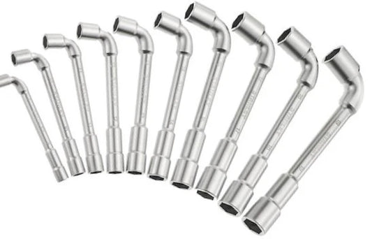Jeu de 10 clés à pipe débouchée chrome vanadium finition brillante