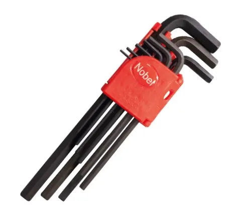 Jeu de 9 clés mâles longues 6 pans finition noire phosphatée
