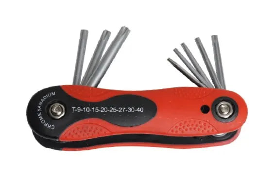 Jeu de clés Torx T9 à T40 en boîtier – finition noire chrome vanadium
