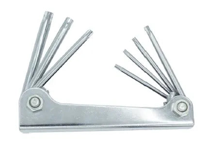 Jeu de clés mâles Torx T9 à T40 chrome vanadium brillant
