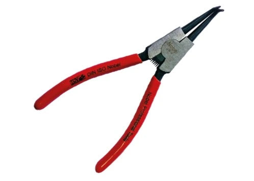 Pince circlips extérieur bec coudé Premium 180 mm en chrome vanadium avec gaines PVC
