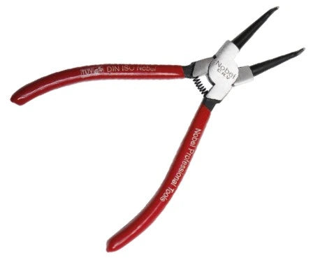 Pince circlips intérieur bec coudé Premium 180 mm en chrome vanadium avec gaines PVC
